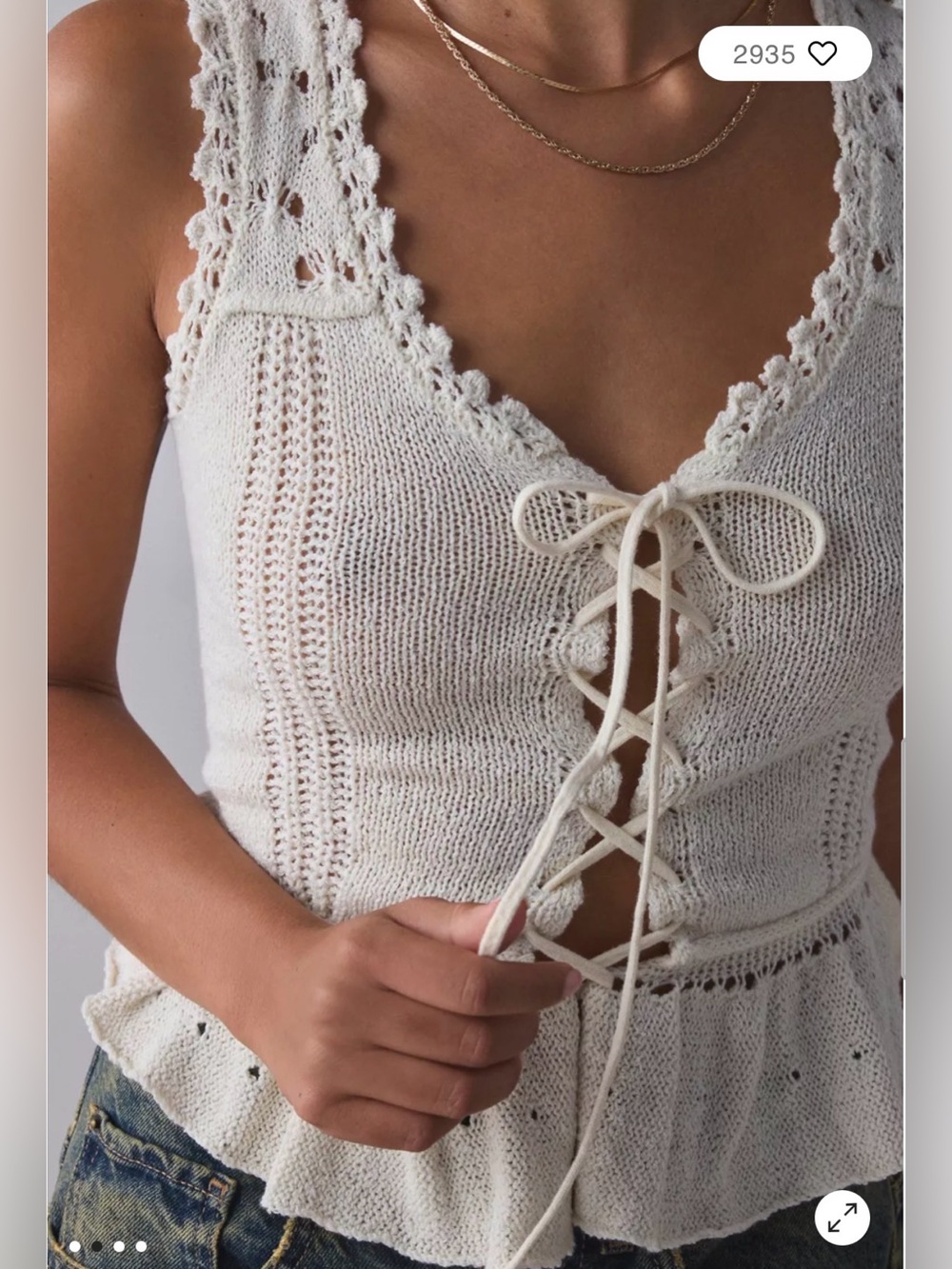 Kimchi Blue Vita Lace-Up Sweater Vest